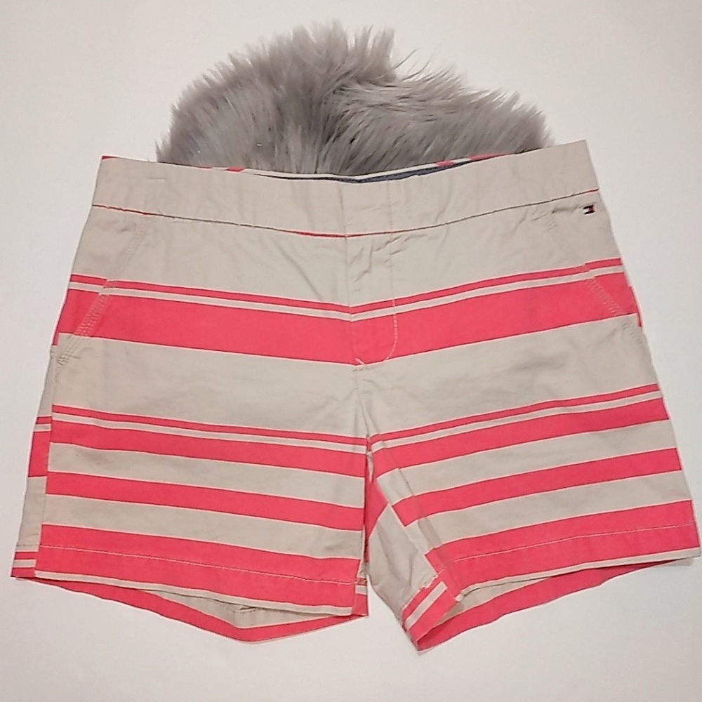 Tommy Hilfiger Striped Tan & Pink Chino Shorts